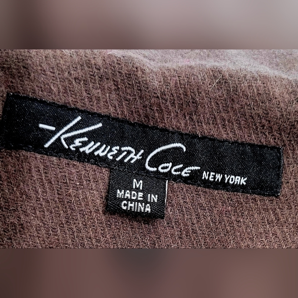 Kenneth Cole Women's Brown Wool Duffle Coat w/ Removable Faux Fur Hood | Size M - Picture 5 of 7